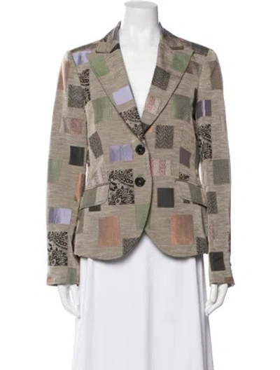 Pre-owned Etro Silk Printed Blazer In Green