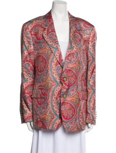 Pre-owned Etro Silk Printed Blazer In Pink
