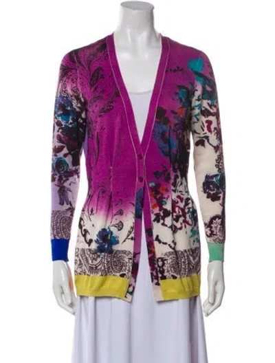Pre-owned Etro Silk Printed Blazer In Purple