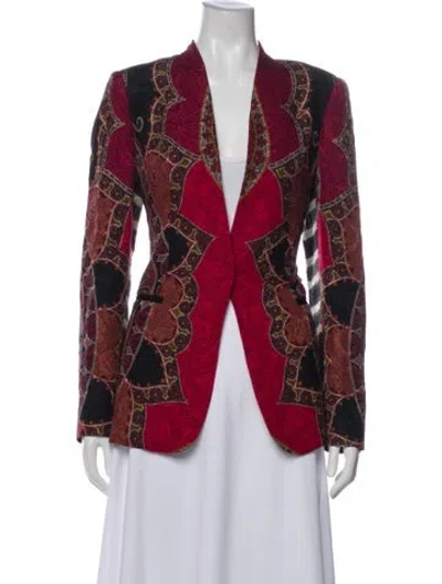 Pre-owned Etro Silk Printed Blazer In Red