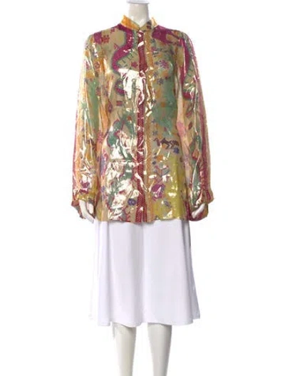 Pre-owned Etro Silk Printed Blouse