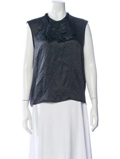 Pre-owned Etro Silk Printed Blouse In Black