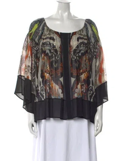 Pre-owned Etro Silk Printed Blouse In Black