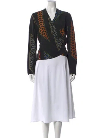 Pre-owned Etro Silk Printed Blouse In Black