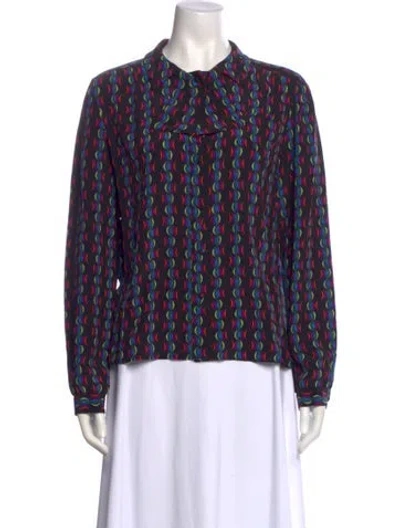 Pre-owned Etro Silk Printed Blouse In Blue