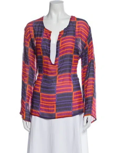 Pre-owned Etro Silk Printed Blouse In Multi
