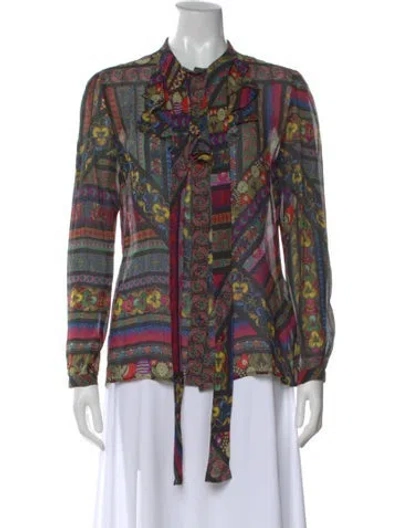 Pre-owned Etro Silk Printed Blouse In Multi