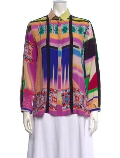 Pre-owned Etro Silk Printed Blouse In Multi