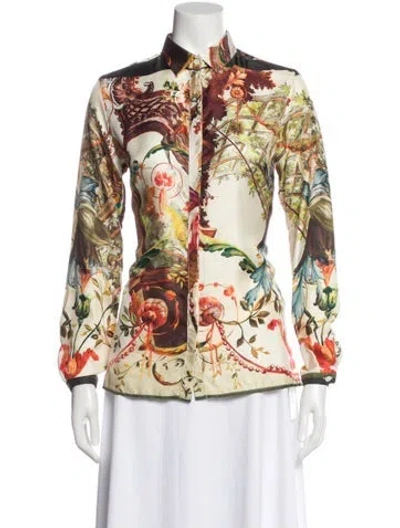 Pre-owned Etro Silk Printed Blouse In Neutral