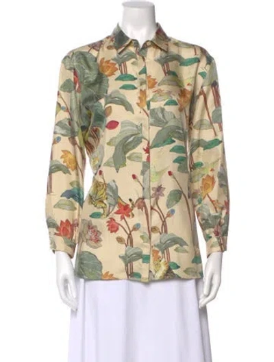 Pre-owned Etro Silk Printed Blouse In Neutral