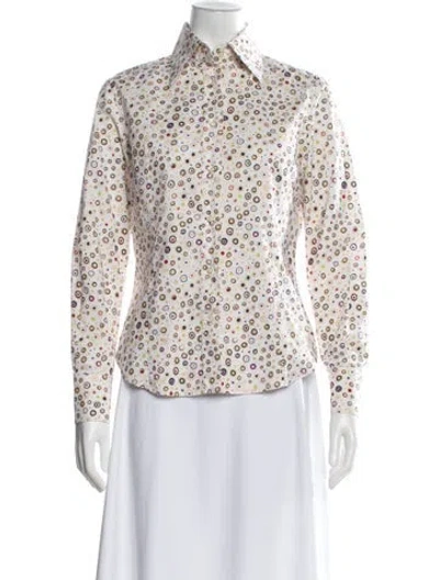 Pre-owned Etro Silk Printed Blouse In Neutral