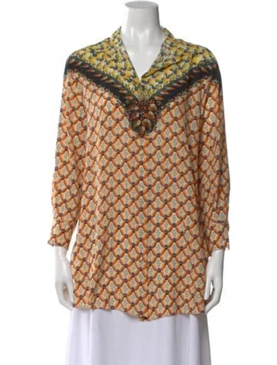 Pre-owned Etro Silk Printed Blouse In Neutral