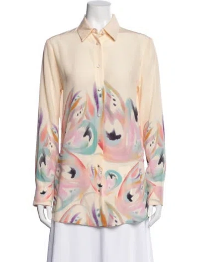Pre-owned Etro Silk Printed Blouse In Neutral