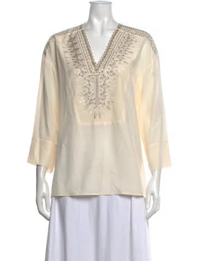 Pre-owned Etro Silk Printed Blouse In Neutrals