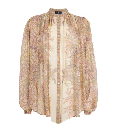 Etro Paisley Print Silk Shirt In Multicolor