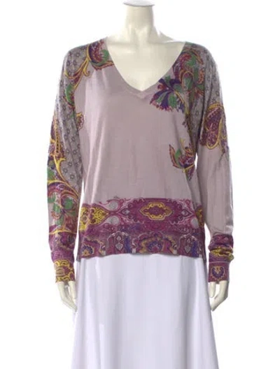 Pre-owned Etro Silk Printed Blouse In Pink