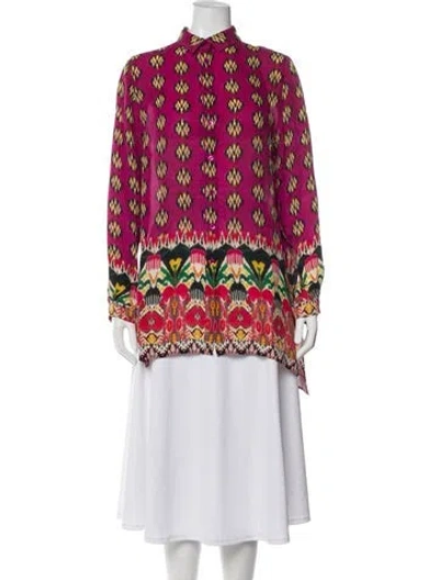 Pre-owned Etro Silk Printed Blouse In Pink