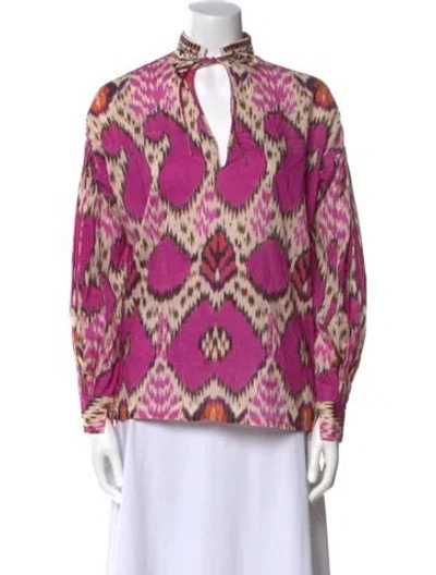 Pre-owned Etro Silk Printed Blouse In Purple
