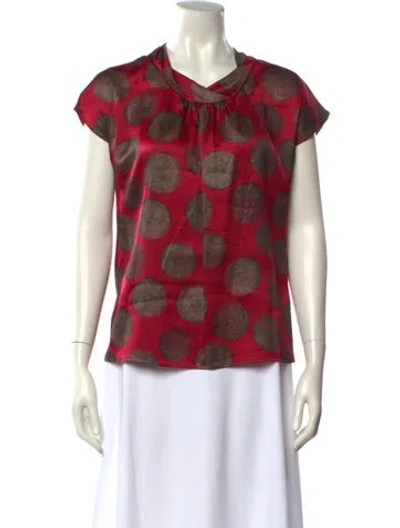 Pre-owned Etro Silk Printed Blouse In Red