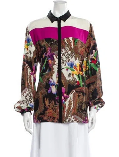 Pre-owned Etro Silk Printed Blouse W/ Tags In Multi