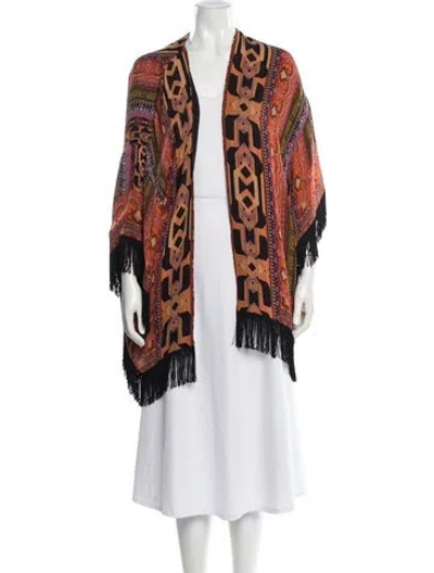 Pre-owned Etro Silk Printed Cape In Multi
