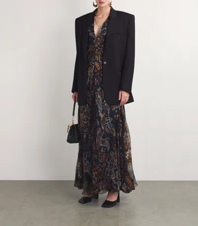 Etro Silk Printed Dress In Black