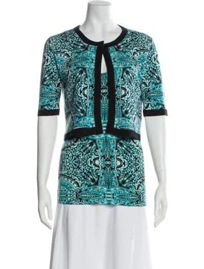 Pre-owned Etro Silk Printed Dress Set In Green