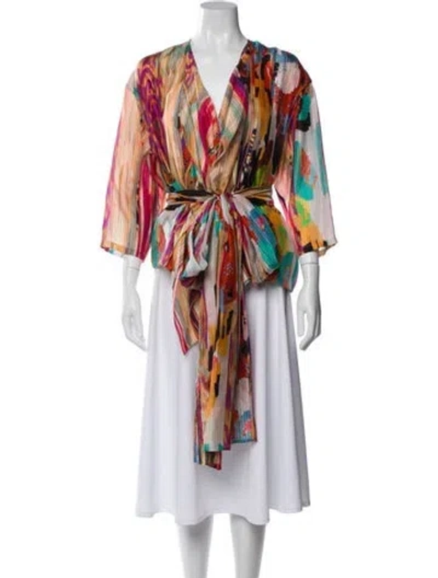 Pre-owned Etro Silk Printed Evening Jacket In Multi