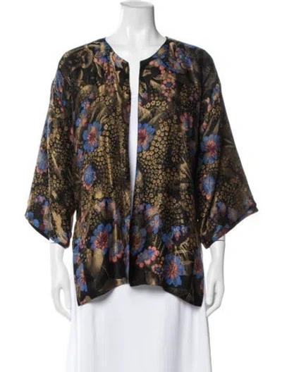 Pre-owned Etro Silk Printed In Gold