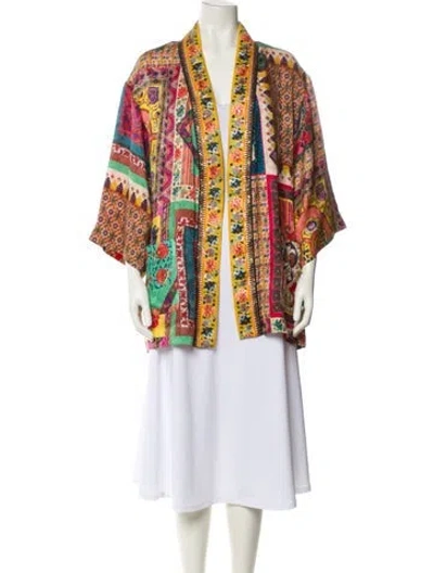 Pre-owned Etro Silk Printed Jacket In Blue