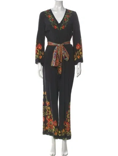 Pre-owned Etro Silk Printed Jumpsuit In Multi