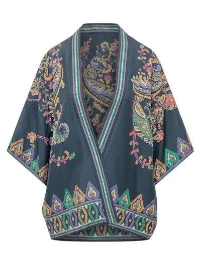 Etro Silk Printed Kesa Blazer For Ss26 In Multi