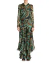 Etro Silk Printed Maxi Shirtdress In Multi