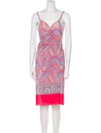 Pre-owned Etro Silk Printed Nightgown In Pink
