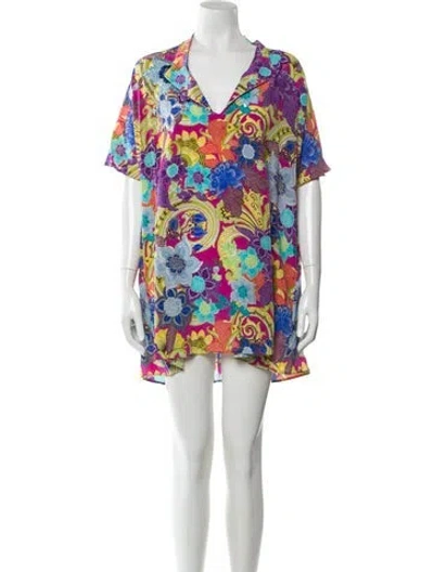 Pre-owned Etro Silk Printed Nightgown In Pink