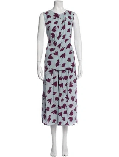Pre-owned Etro Silk Printed Pant Set In Blue