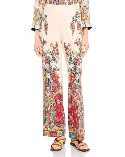 Etro Silk Printed Pants In Multi