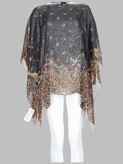 Etro Top Poncho Con Stampa In Multicolor