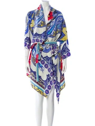 Pre-owned Etro Silk Printed Robe In Neutral