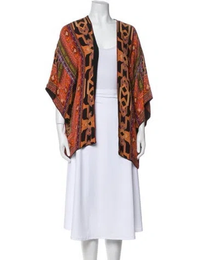 Pre-owned Etro Silk Printed Robe In Orange