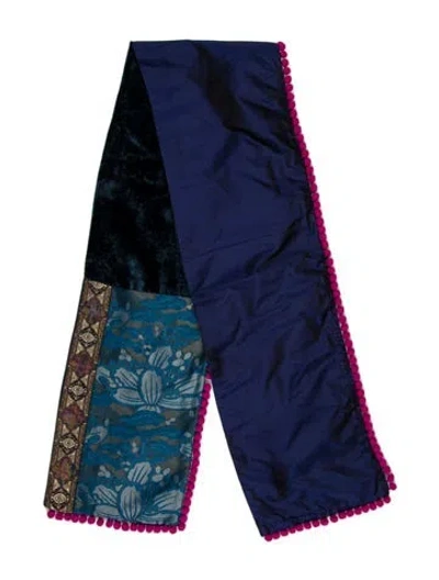 Pre-owned Etro Silk Printed Scarf In Blue