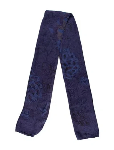 Pre-owned Etro Silk Printed Scarf In Blue
