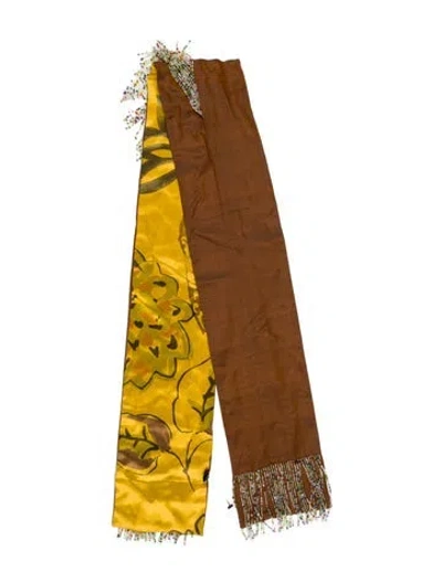 Pre-owned Etro Silk Printed Scarf In Brown