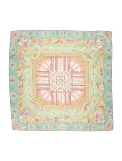 Pre-owned Etro Silk Printed Scarf In Green