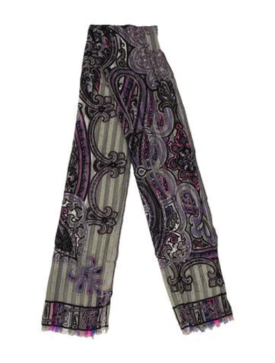 Pre-owned Etro Silk Printed Scarf In Multi
