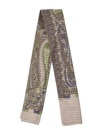 Pre-owned Etro Silk Printed Scarf In Neutral