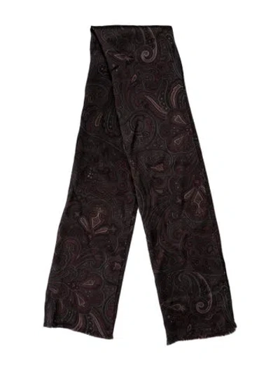 Pre-owned Etro Silk Printed Scarf In Neutral
