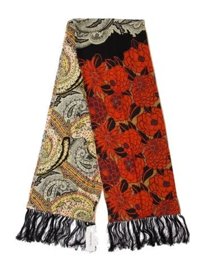Pre-owned Etro Silk Printed Scarf In Orange