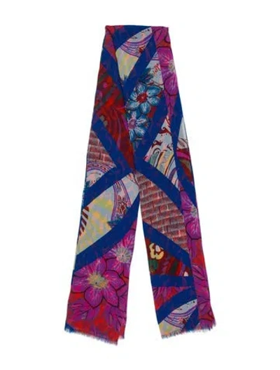 Pre-owned Etro Silk Printed Scarf In Pink