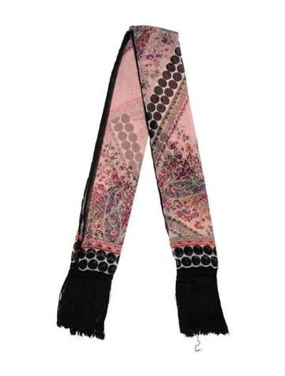 Pre-owned Etro Silk Printed Scarf In Pink
